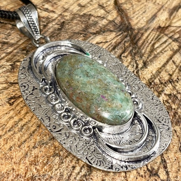 Large Ruby Fuchsite Pendant 2 7/8” - Picture 13 of 16